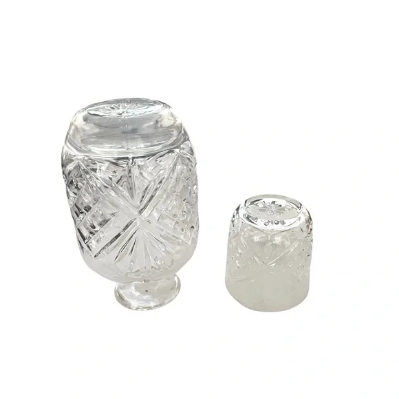 VTG Water Carafe with Glass for Bedside Table Cut Glass Clear Glass - Picture 4 of 5